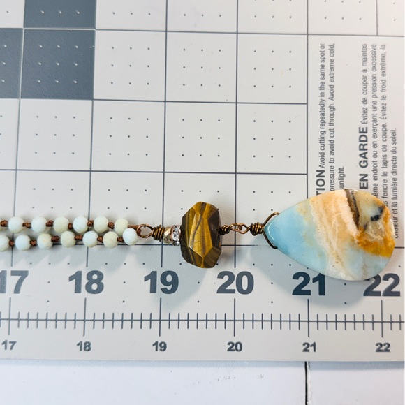 Artisan Turquoise, TigersEye & Amzonite Beaded Layering Necklace Lot of 2 Boho - Picture 6 of 6